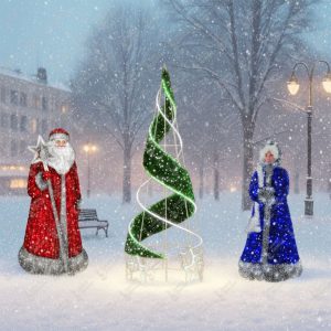 Новогодняя световая композиция для улицы