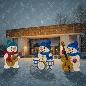 Световые фигуры снеговики-музыканты