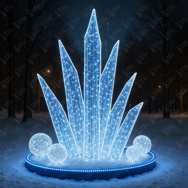 Купить новогодний уличный фонтан с LED подсветкой