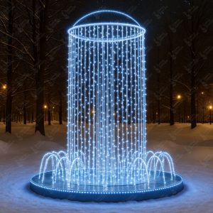 Новогодний фонтан с Led подсветкой для улицы