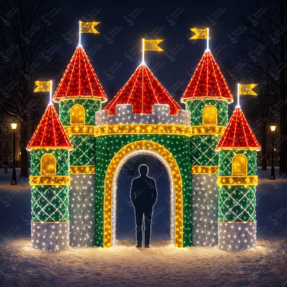 новогодняя фотозона замок для улицы