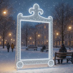 Купить уличную световую фотозону в виде рамки