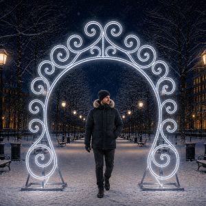 Купить дизайнерскую световую арку для улицы на Новый год