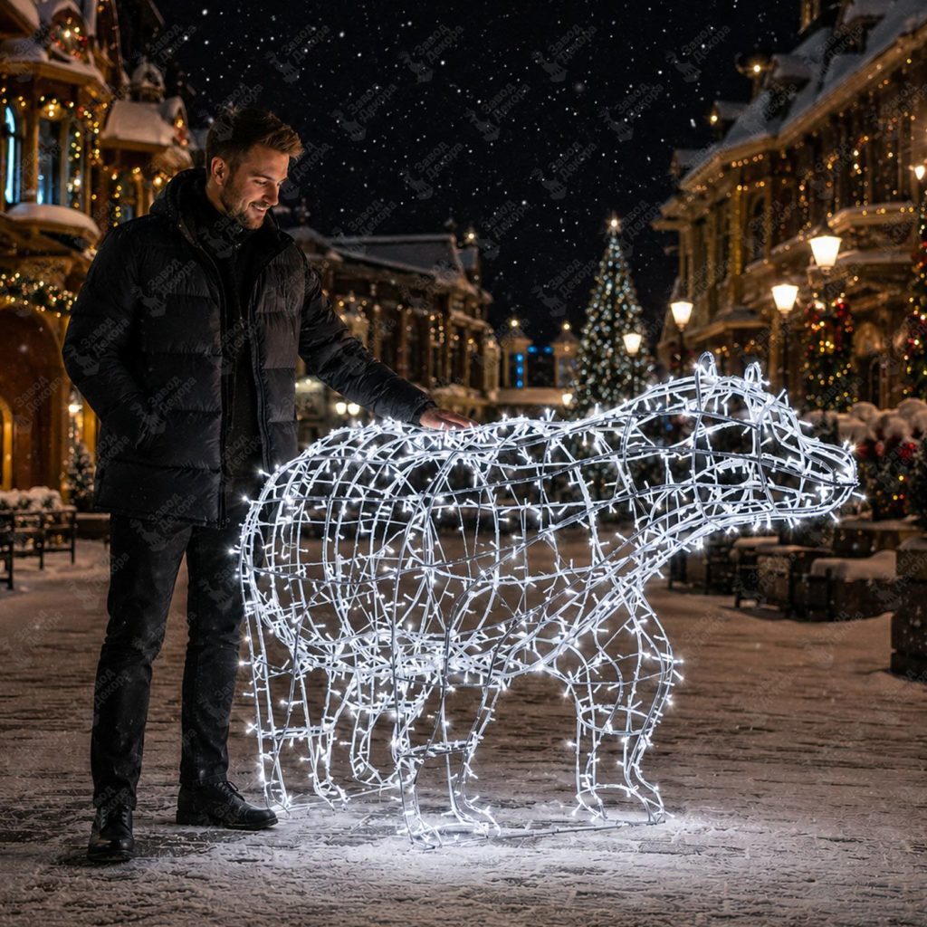 Светодиодная фигура «Медведь» для улицы 1,70м