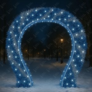 Новогодняя уличная арка с мишурой