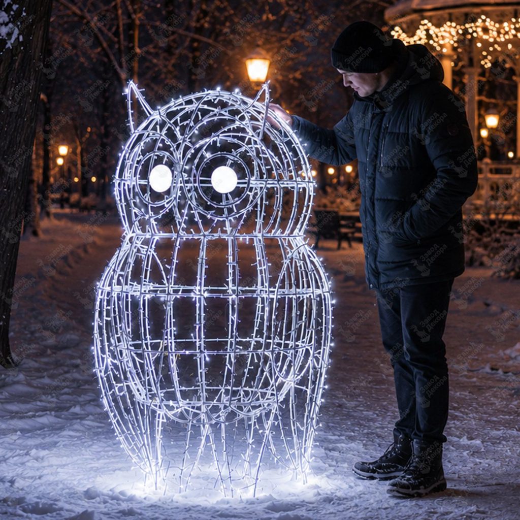 световая уличная фигура сова купить