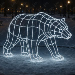 Световой медведь из проволоки для улицы