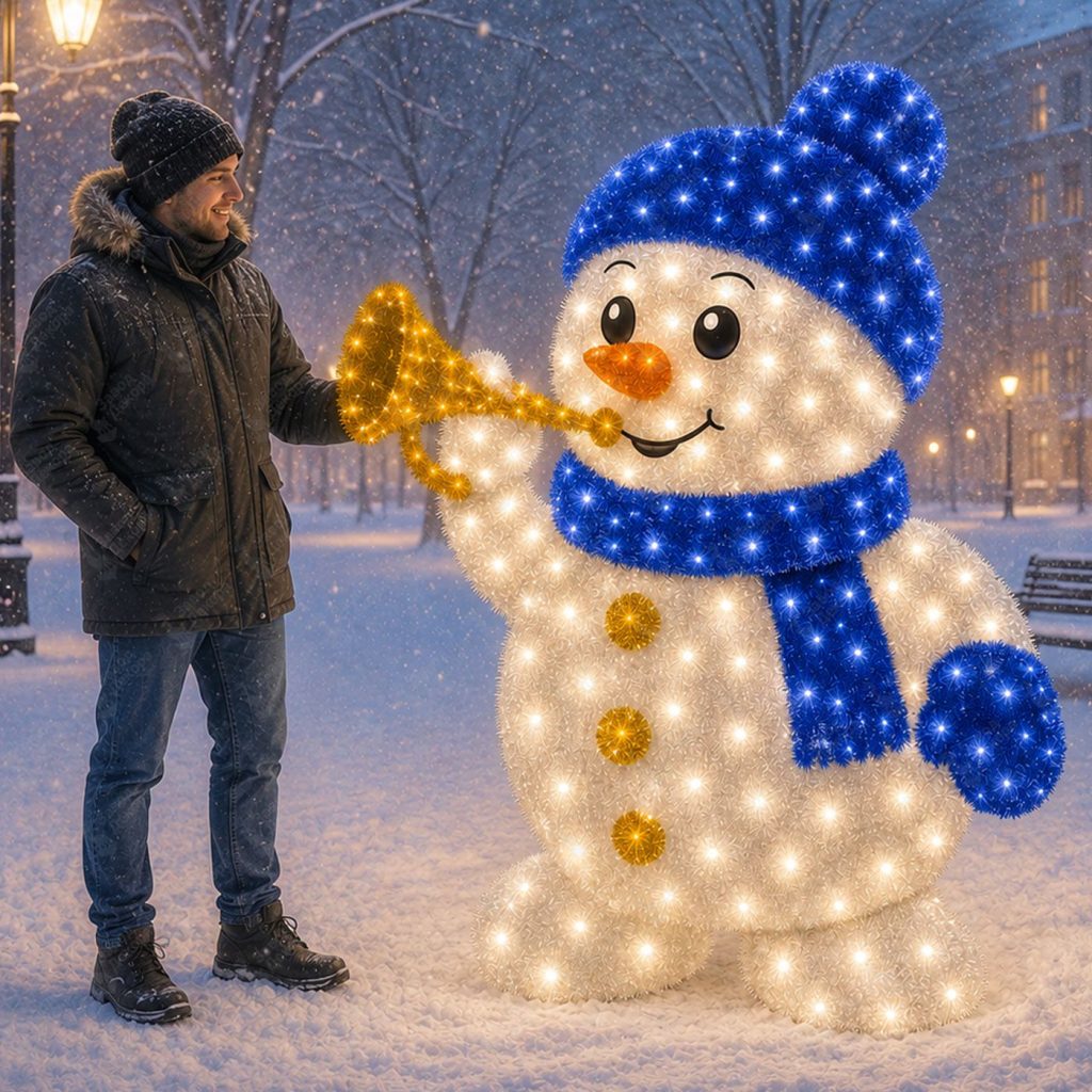Новогодний снеговик с трубой купить Беларусь