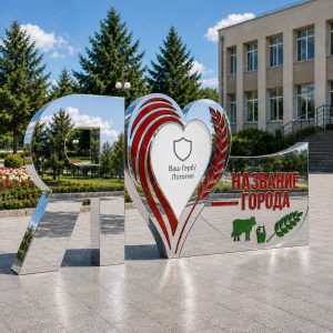 Арт-объект «Я люблю» с зеркальной полировкой