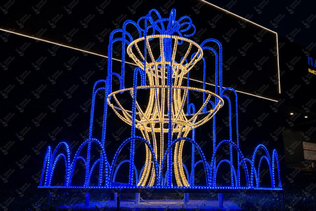 Декоративный уличный фонтан с LED-подсветкой